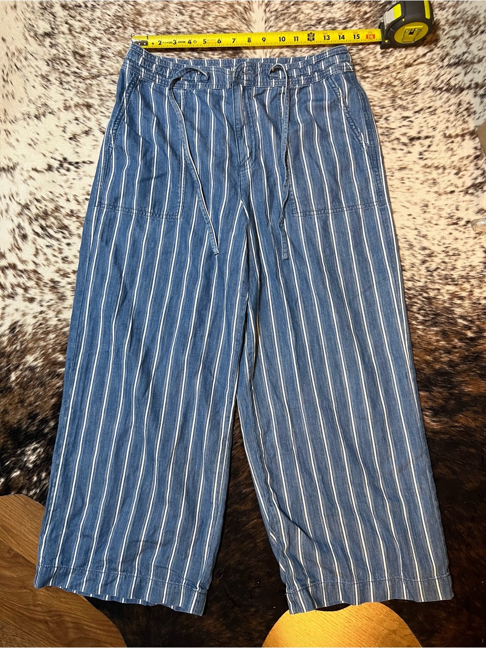 American Eagle Outfitters Blue and White Pinstripe Pants